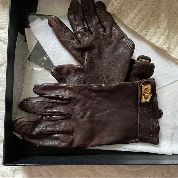 Ralph Lauren Cashmere Scarf, Hat, Leather Glove Gift Set - Picture 2 of 9